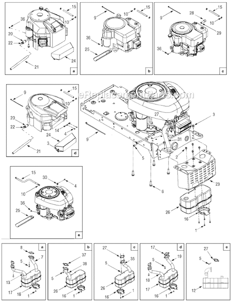 Page C Diagram and Parts List for 13A3791G700 2005 Yard Machines Lawn Tractor
